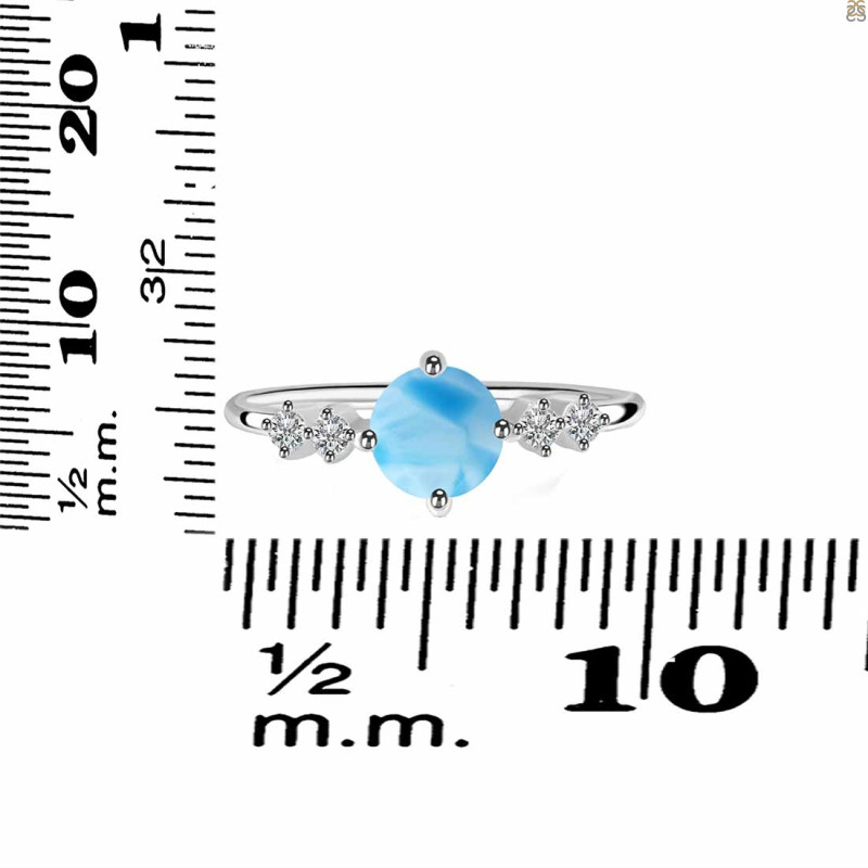 Larimar & White Topaz Ring LAR-RDR-3166.