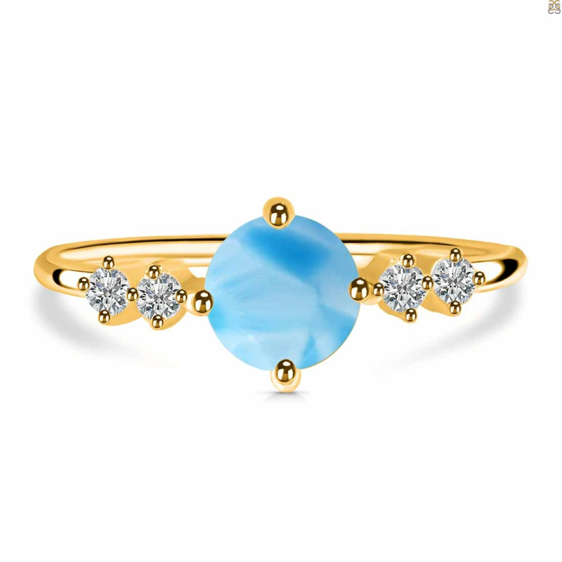 Larimar & White Topaz Ring LAR-RDR-3166.