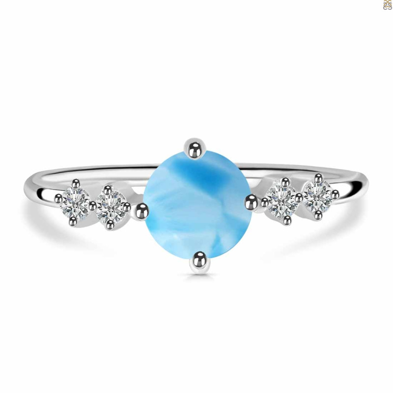 Larimar & White Topaz Ring LAR-RDR-3166.