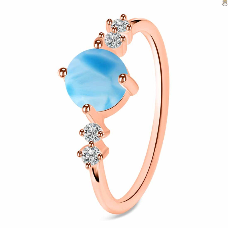 Larimar & White Topaz Ring LAR-RDR-3166.