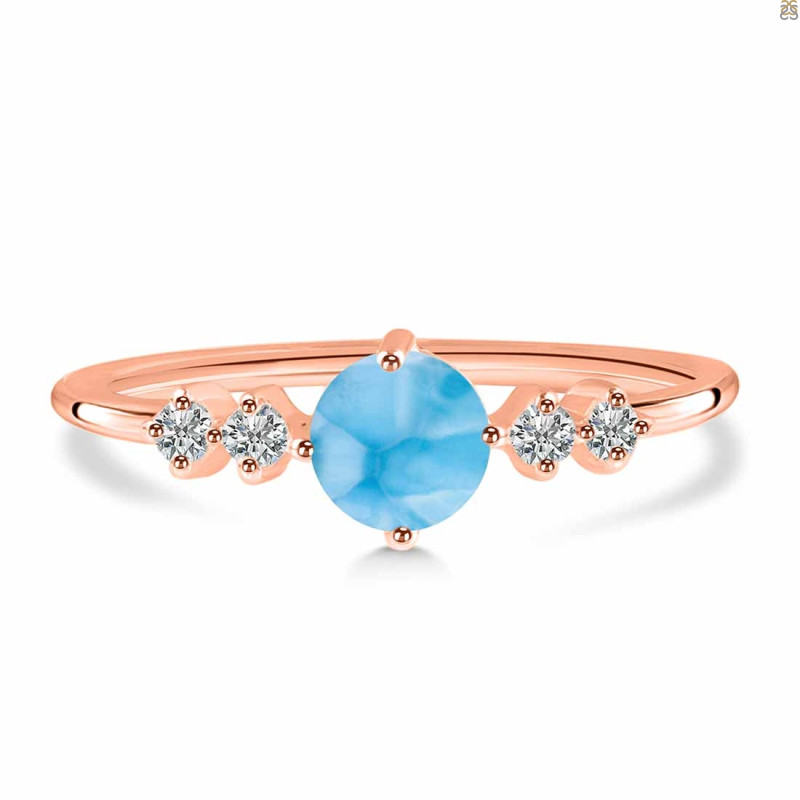 Larimar & White Topaz Ring LAR-RDR-3167.
