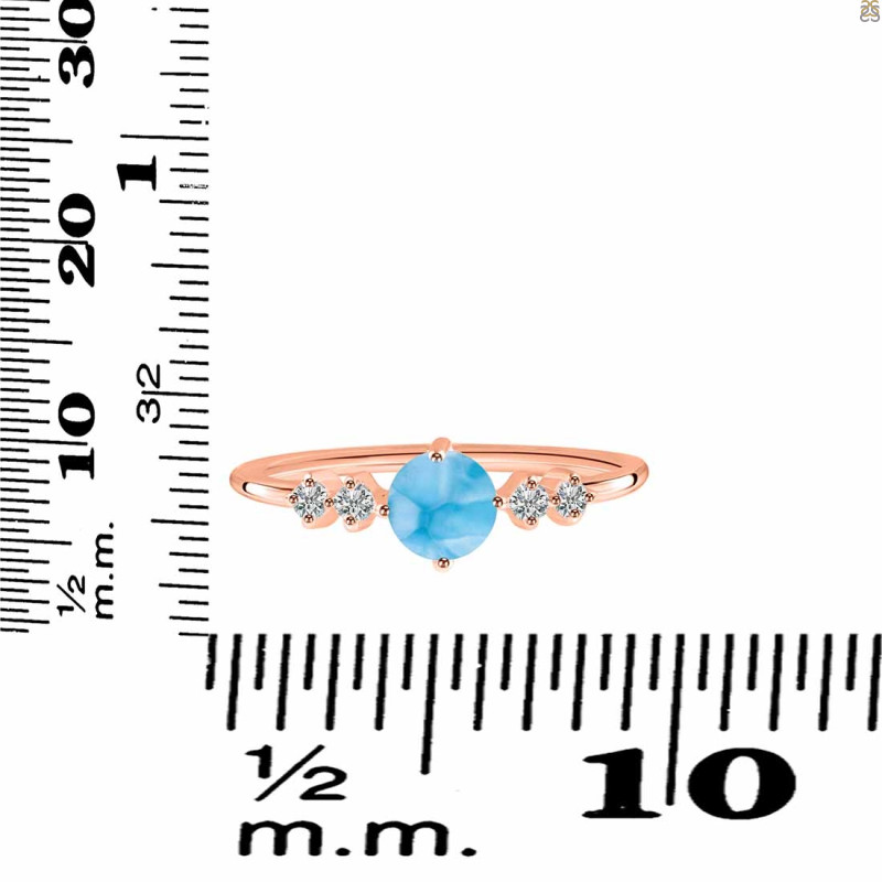 Larimar & White Topaz Ring LAR-RDR-3167.
