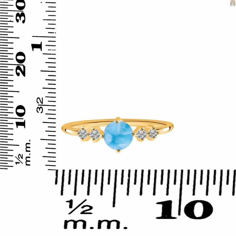 Larimar & White Topaz Ring LAR-RDR-3167.
