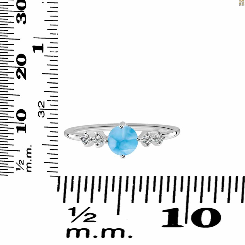 Larimar & White Topaz Ring LAR-RDR-3167.