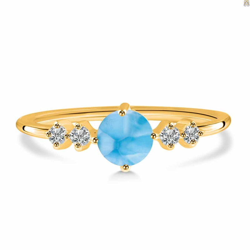 Larimar & White Topaz Ring LAR-RDR-3167.