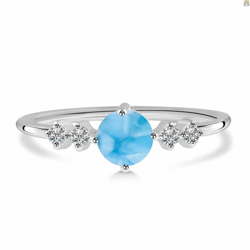 Larimar & White Topaz Ring LAR-RDR-3167.