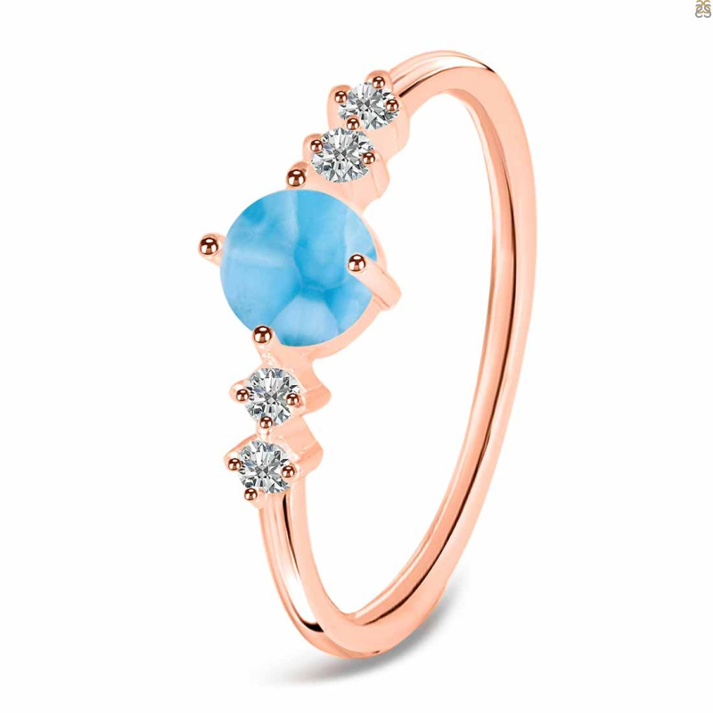 Larimar & White Topaz Ring LAR-RDR-3167.