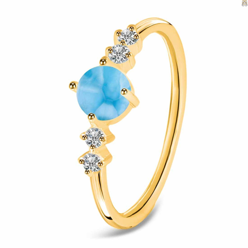 Larimar & White Topaz Ring LAR-RDR-3167.