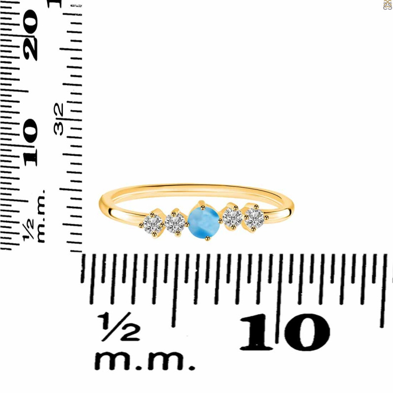 Larimar & White Topaz Ring LAR-RDR-3190.
