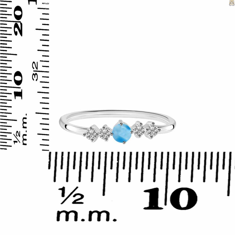 Larimar & White Topaz Ring LAR-RDR-3190.