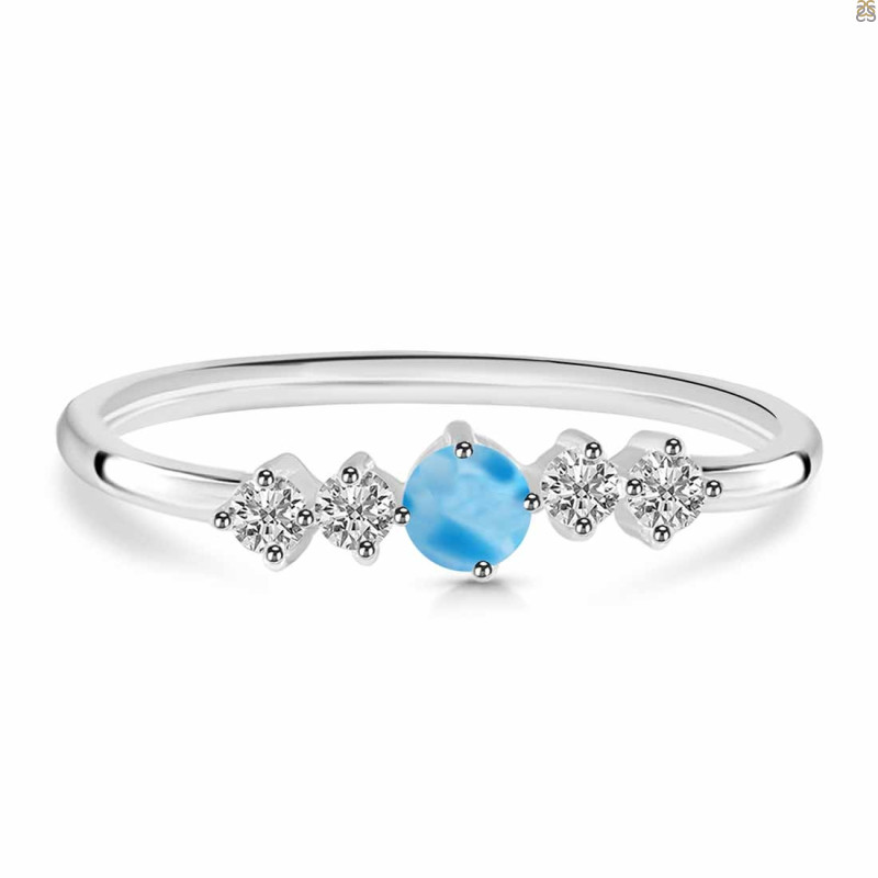Larimar & White Topaz Ring LAR-RDR-3190.