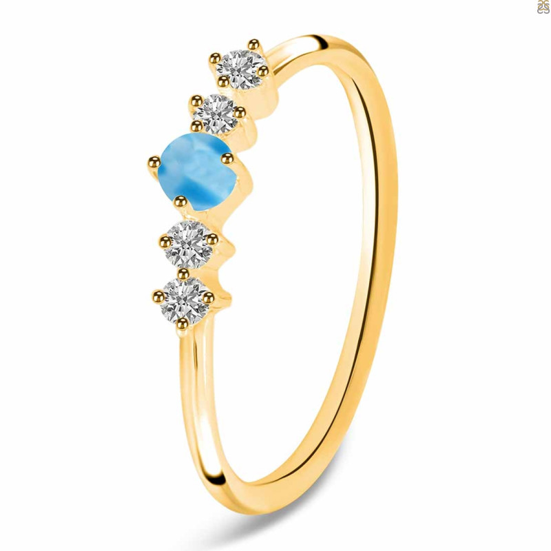 Larimar & White Topaz Ring LAR-RDR-3190.