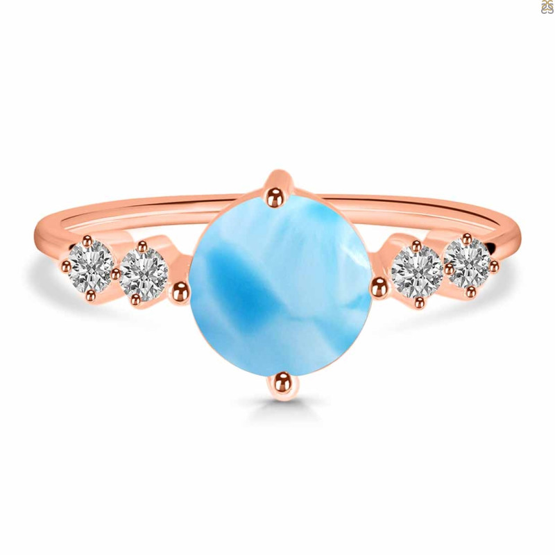 Larimar & White Topaz Ring LAR-RDR-3191.
