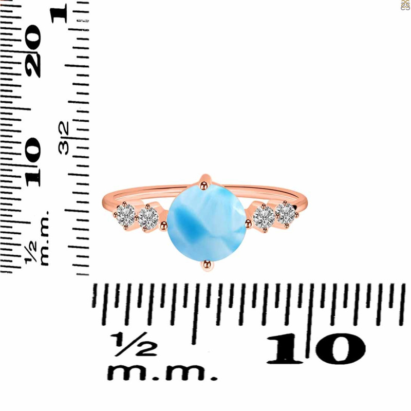 Larimar & White Topaz Ring LAR-RDR-3191.