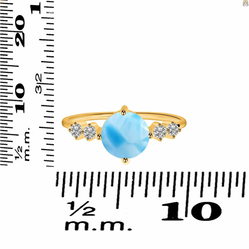 Larimar & White Topaz Ring LAR-RDR-3191.