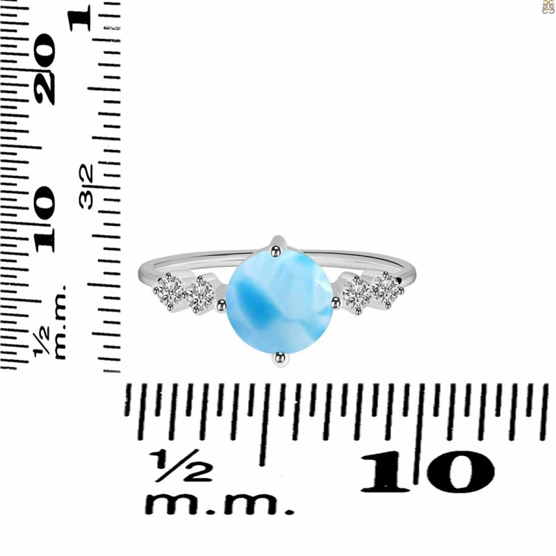 Larimar & White Topaz Ring LAR-RDR-3191.
