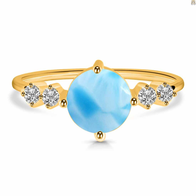 Larimar & White Topaz Ring LAR-RDR-3191.