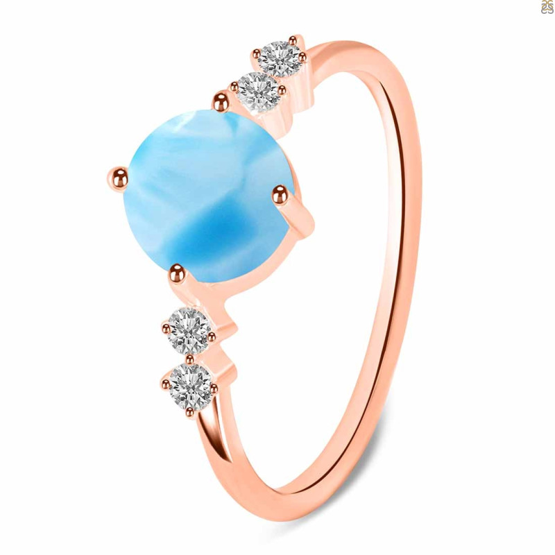 Larimar & White Topaz Ring LAR-RDR-3191.