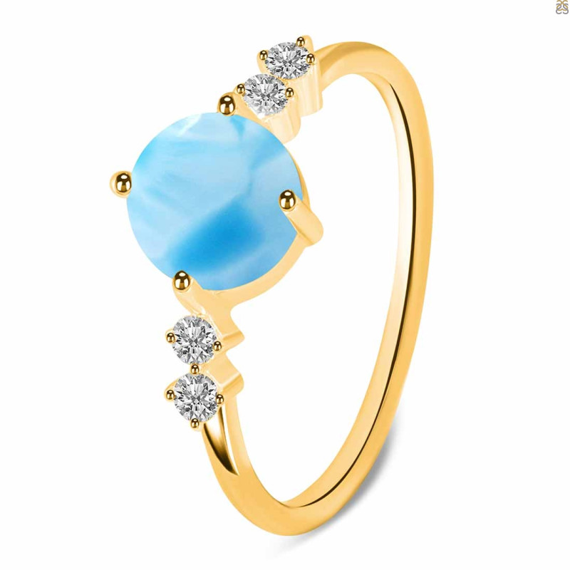 Larimar & White Topaz Ring LAR-RDR-3191.