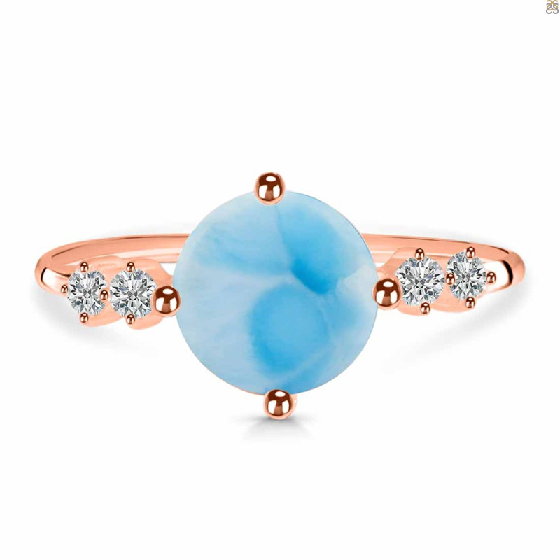 Larimar & White Topaz Ring LAR-RDR-3192.