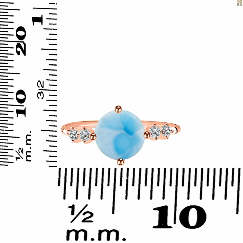 Larimar & White Topaz Ring LAR-RDR-3192.