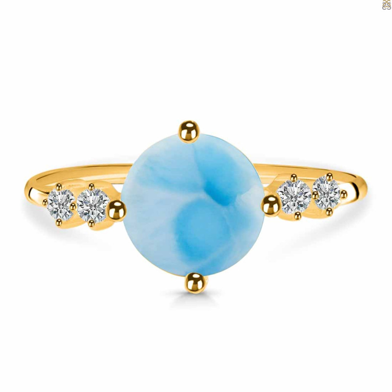 Larimar & White Topaz Ring LAR-RDR-3192.