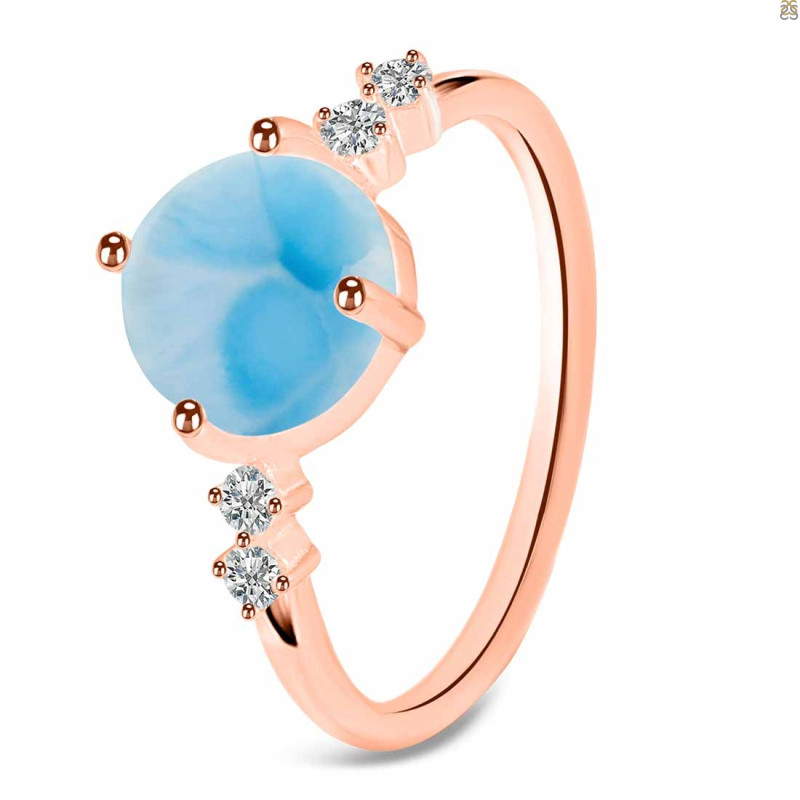 Larimar & White Topaz Ring LAR-RDR-3192.