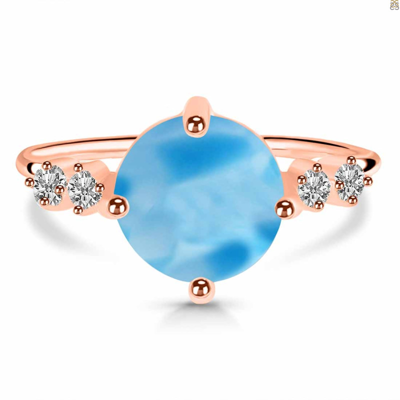 Larimar & White Topaz Ring LAR-RDR-3193.