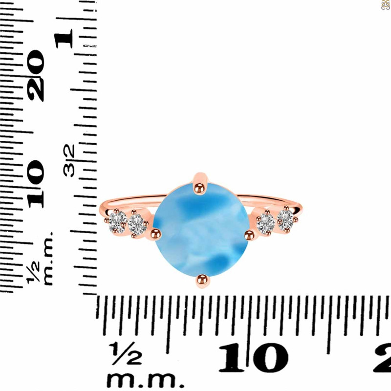 Larimar & White Topaz Ring LAR-RDR-3193.
