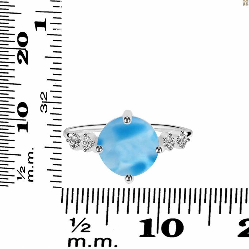 Larimar & White Topaz Ring LAR-RDR-3193.