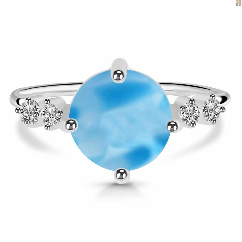 Larimar & White Topaz Ring LAR-RDR-3193.
