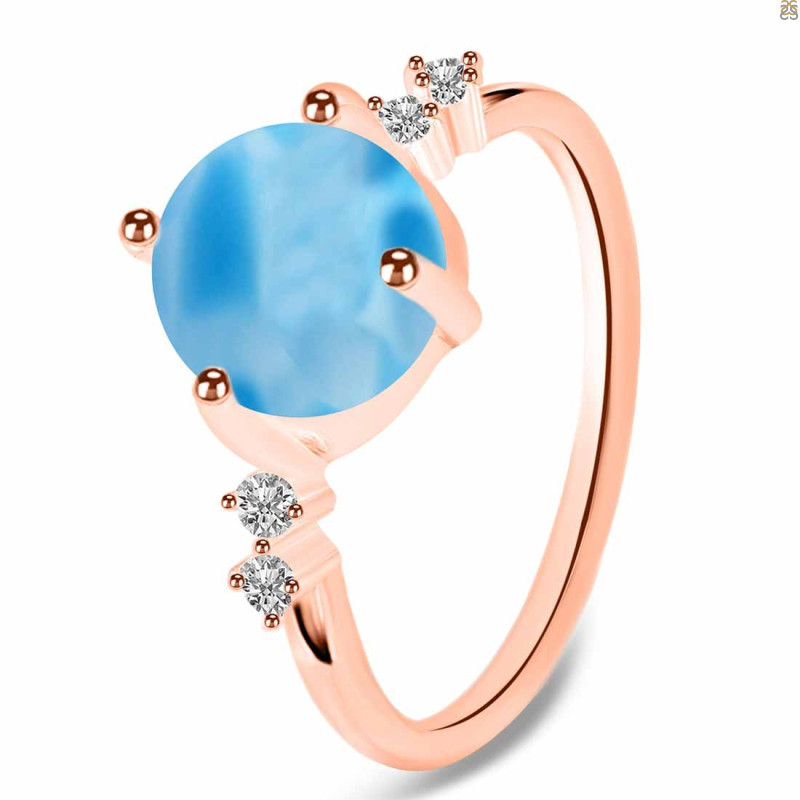 Larimar & White Topaz Ring LAR-RDR-3193.