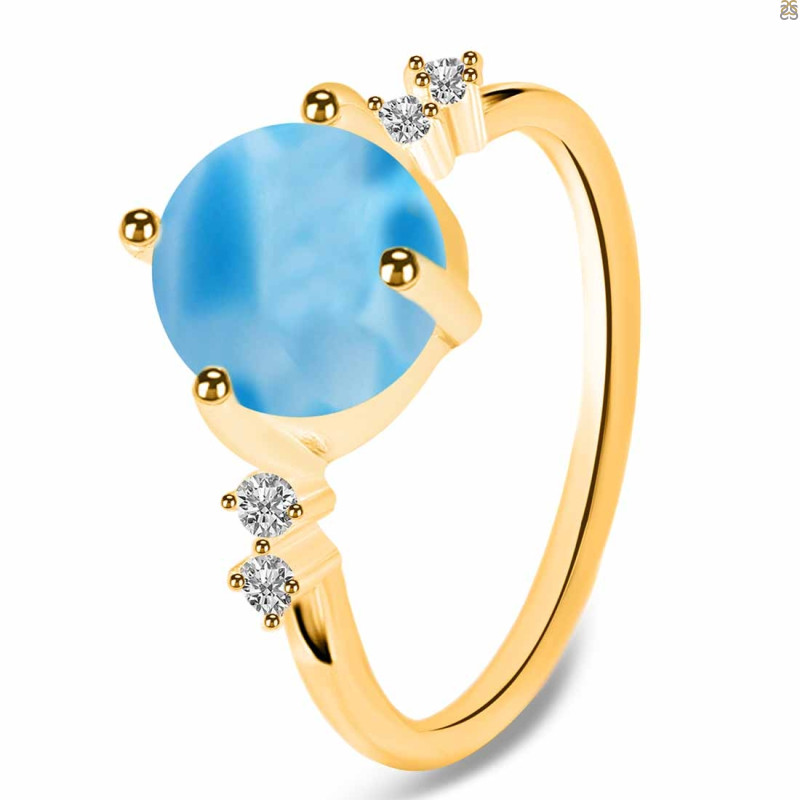 Larimar & White Topaz Ring LAR-RDR-3193.