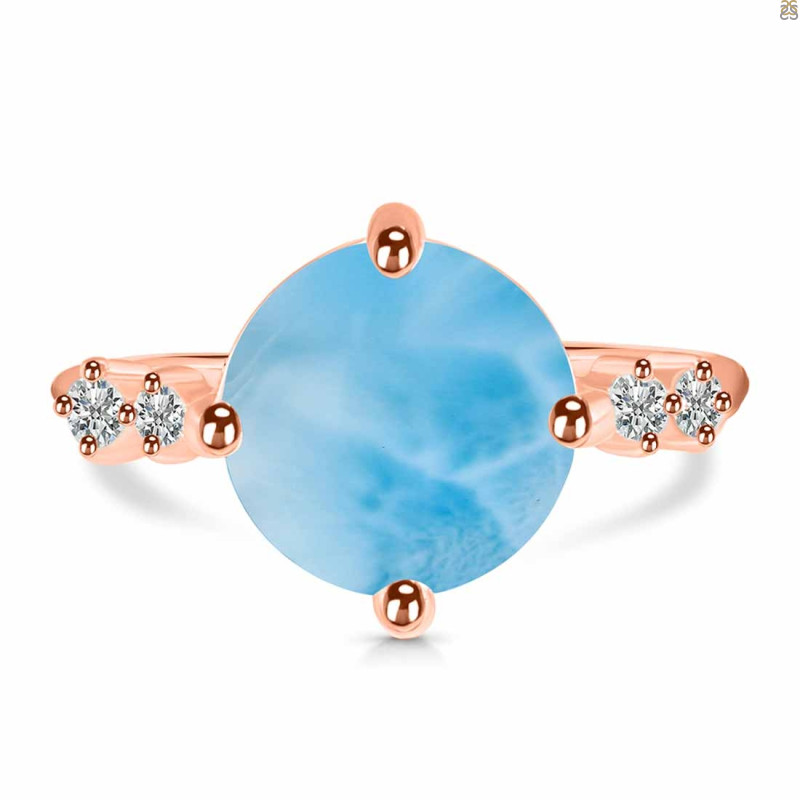 Larimar & White Topaz Ring LAR-RDR-3194.