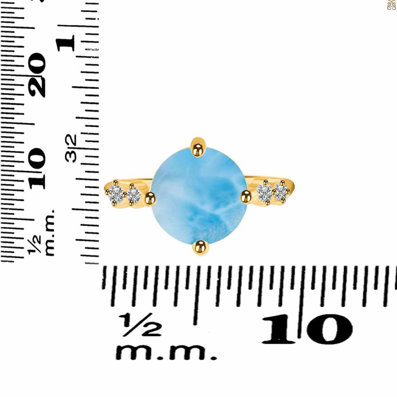 Larimar & White Topaz Ring LAR-RDR-3194.