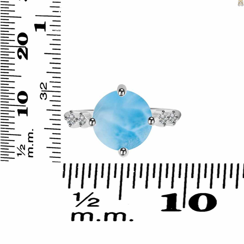 Larimar & White Topaz Ring LAR-RDR-3194.