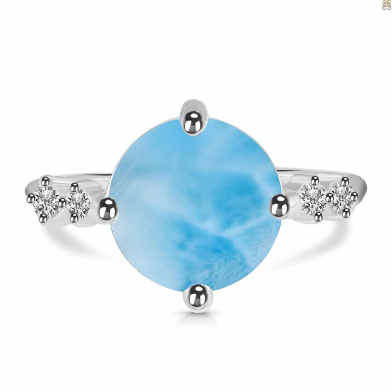 Larimar & White Topaz Ring LAR-RDR-3194.