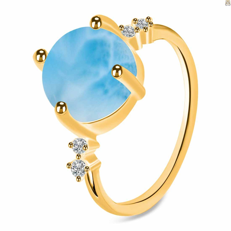 Larimar & White Topaz Ring LAR-RDR-3194.