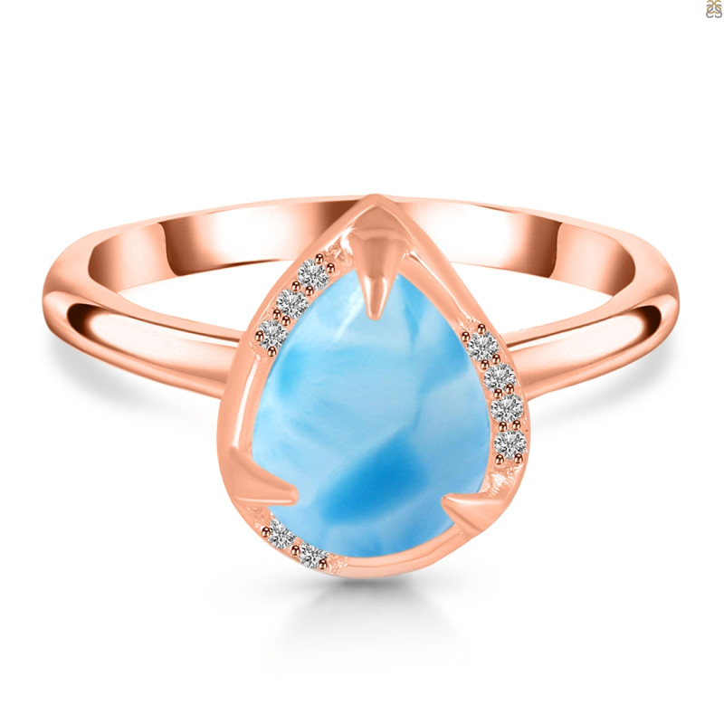 Larimar & White Topaz Ring LAR-RDR-3236.