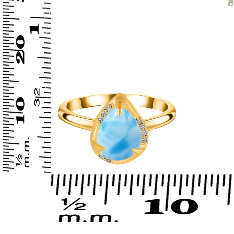 Larimar & White Topaz Ring LAR-RDR-3236.