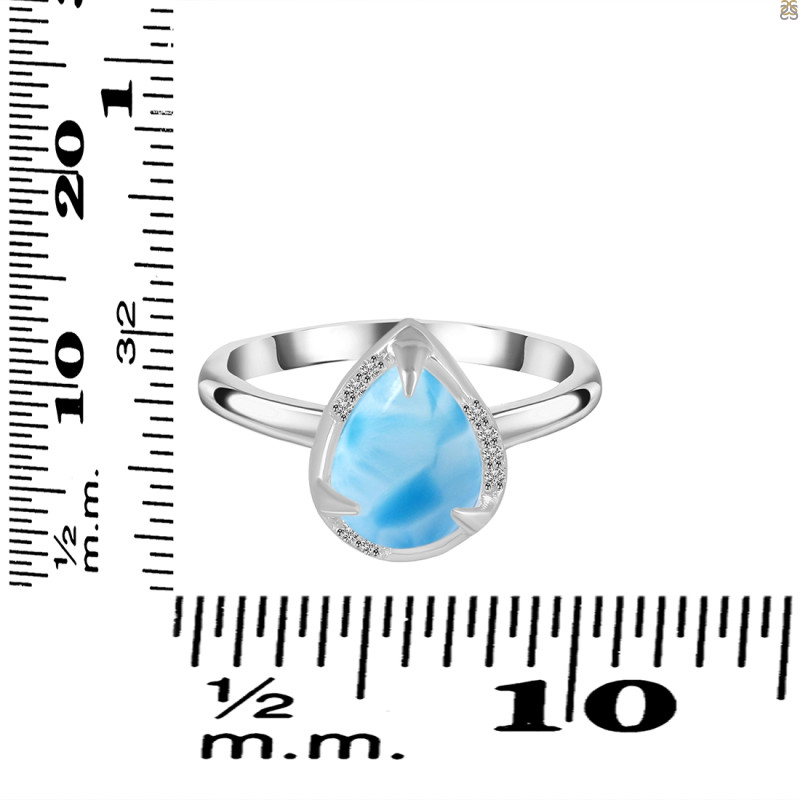 Larimar & White Topaz Ring LAR-RDR-3236.