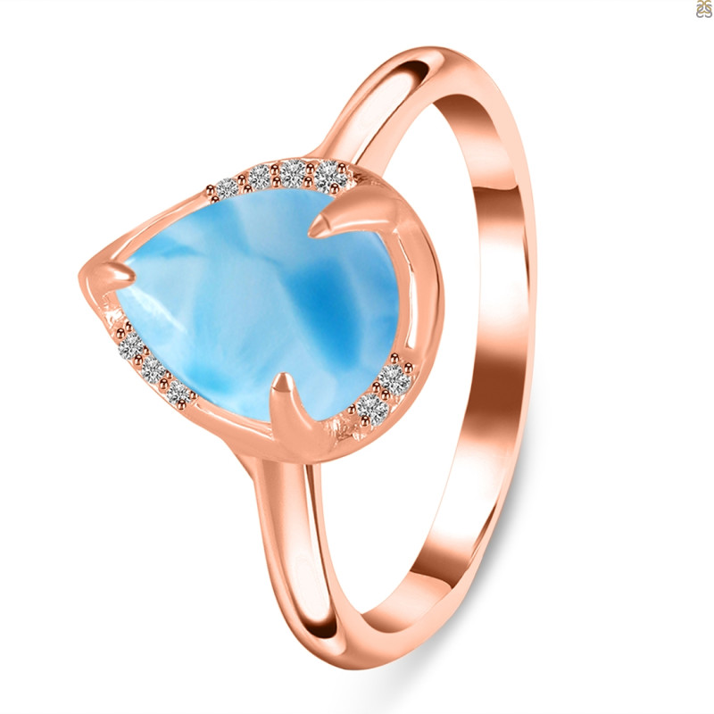 Larimar & White Topaz Ring LAR-RDR-3236.