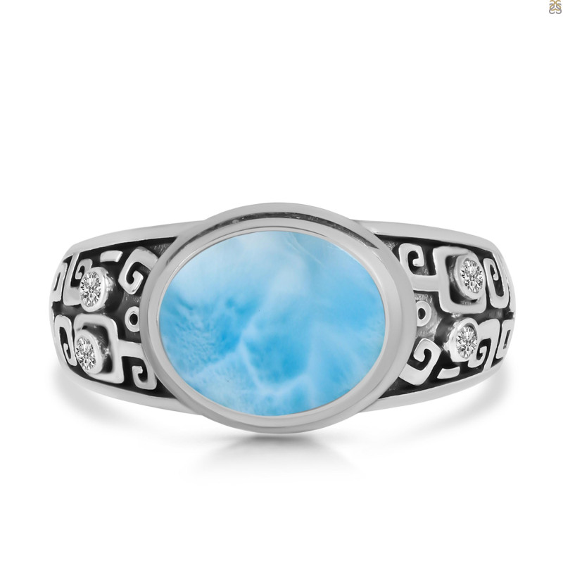 Larimar & White Topaz Ring LAR-RDR-329.