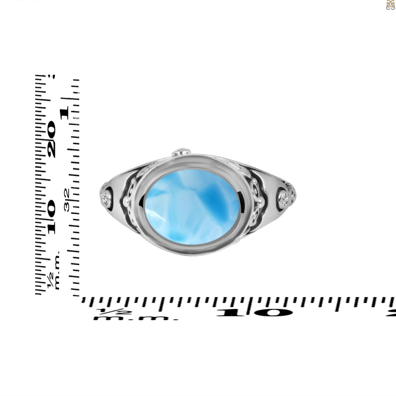 Larimar & White Topaz Ring LAR-RDR-339.