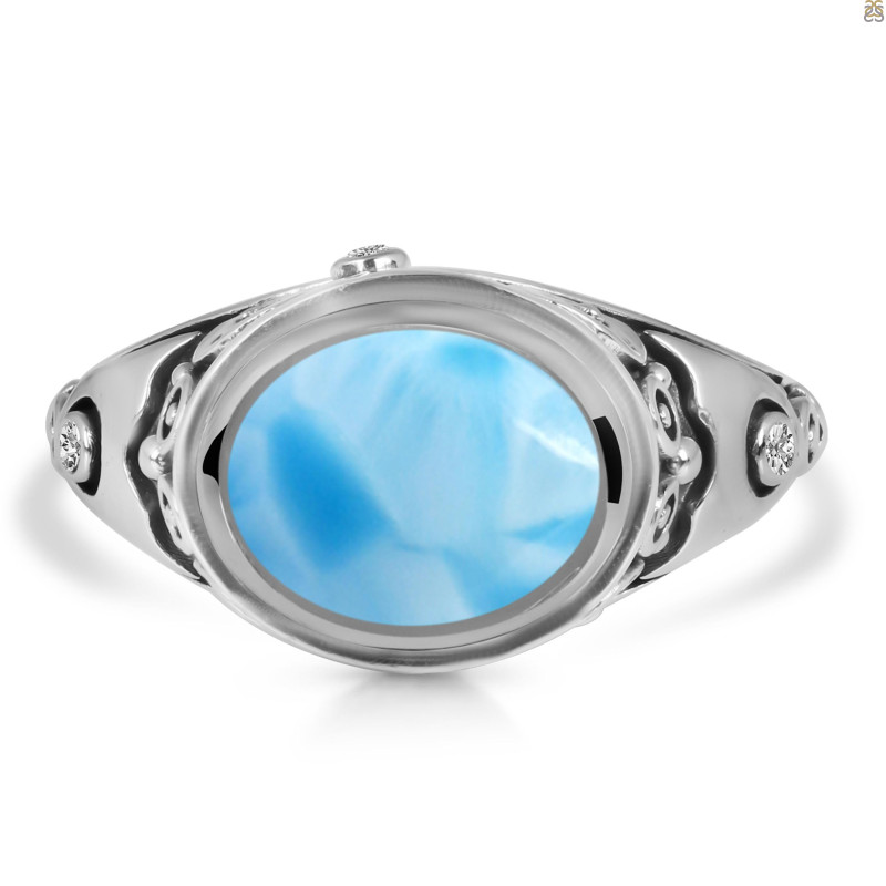 Larimar & White Topaz Ring LAR-RDR-339.