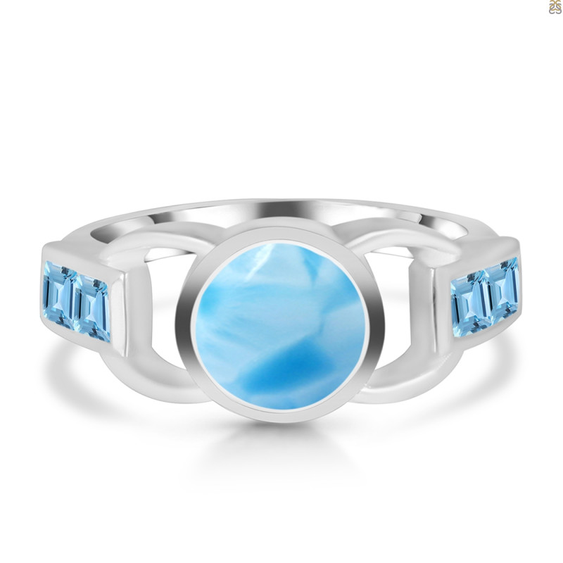 Larimar & Blue Topaz Ring LAR-RDR-43.