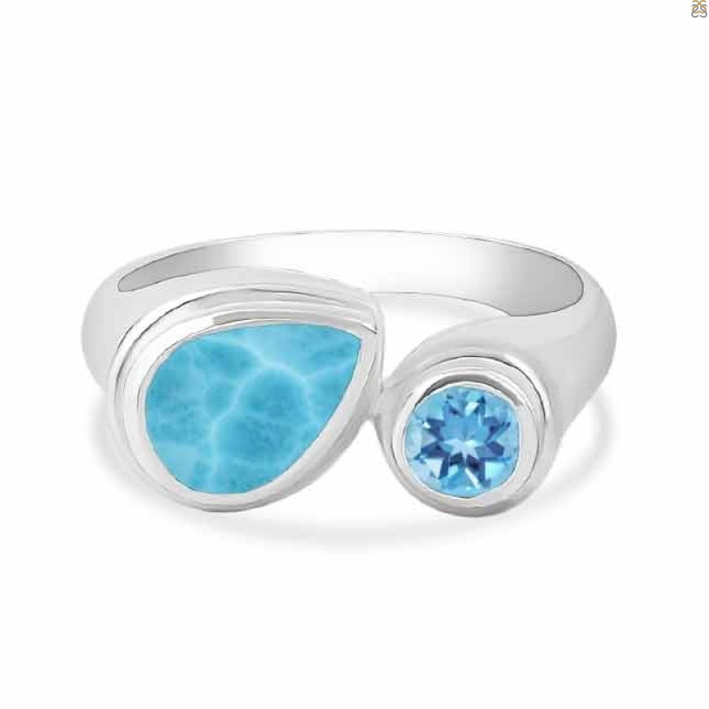 Larimar & Blue Topaz Ring LAR-RDR-47.