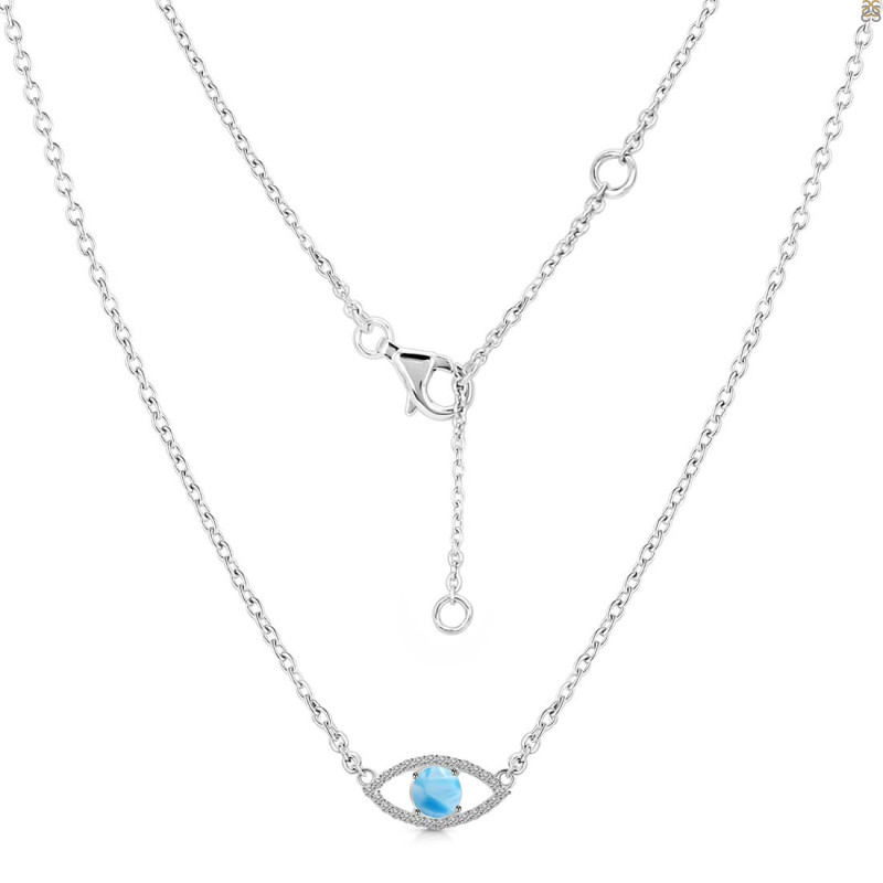 Larimar & White Topaz Necklace
