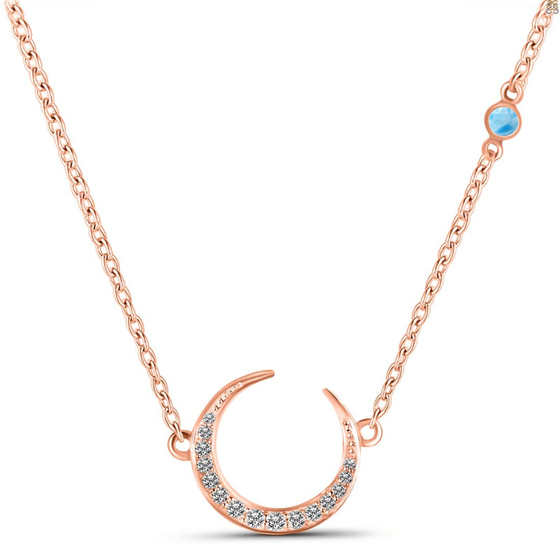 Larimar & White Topaz Necklace LAR-RN-30.