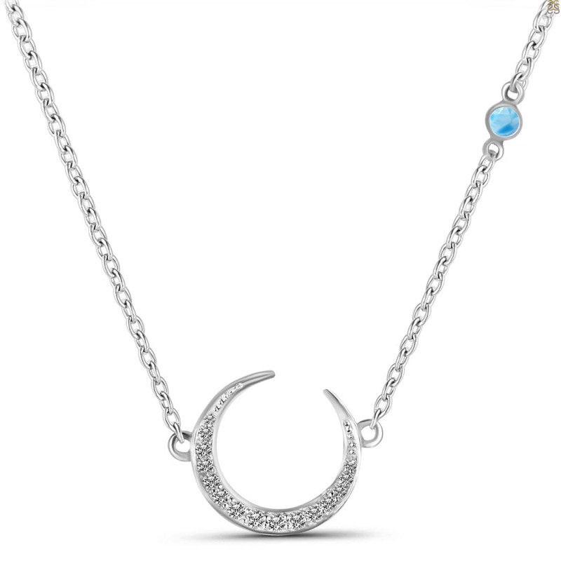 Larimar & White Topaz Necklace LAR-RN-30.